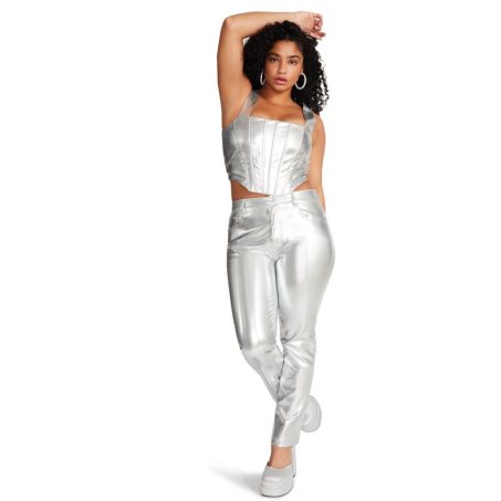 Silver Steve Madden Josie Women's Pants | PH 9781TO16